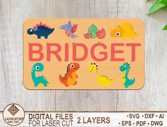 Download Custom Name Dinosaurs Puzzle Laser Cut - Dino Collection