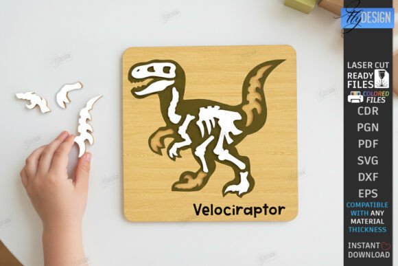 Download Dinosaur Skeleton Puzzle Laser Cut | CNC - Dino Collection