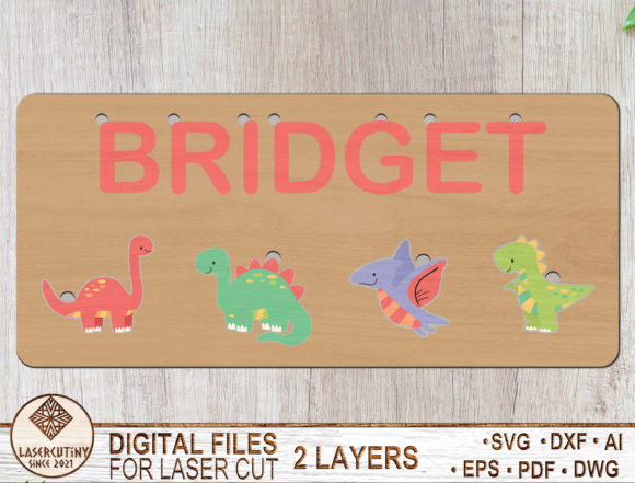 Download Custom Name Dinosaurs Puzzle Laser Cut - Dino Collection