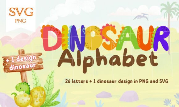 Download Dinosaur Alphabet Letters Design SVG PNG - Dino Collection