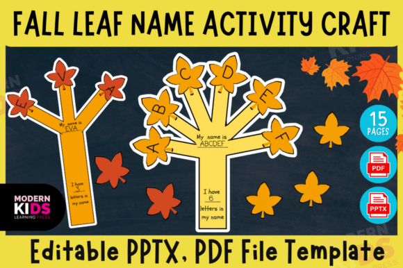 Download Editable Fall Leaf Name Activity Craft - Premium Resources