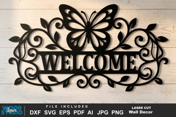 Download Butterfly Welcome Sign Laser Cut SVG - Welcome sign laser cut Collection
