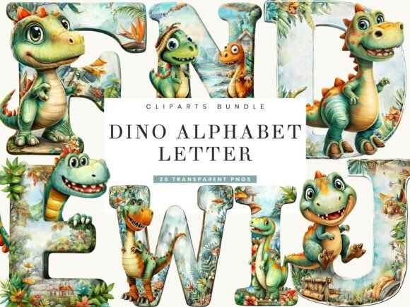 Download Dino Alphabet Letter Clipart Bundle - Dino Collection