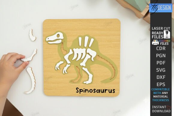 Download Dinosaur Skeleton Puzzle Laser Cut | CNC - Dino Collection
