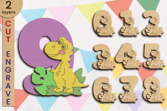 Download Dino Cake Topper 3d Birthday Numbers Svg - Dino Collection