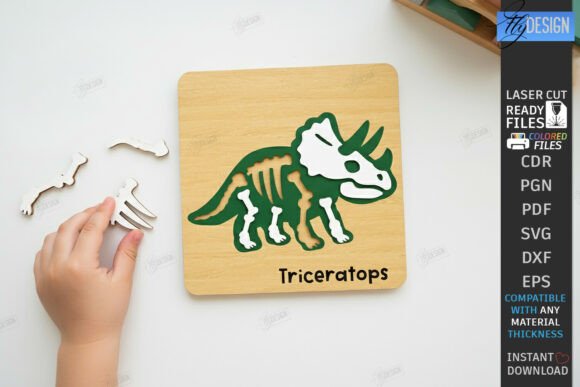 Download Dinosaur Skeleton Puzzle Laser Cut | CNC - Dino Collection