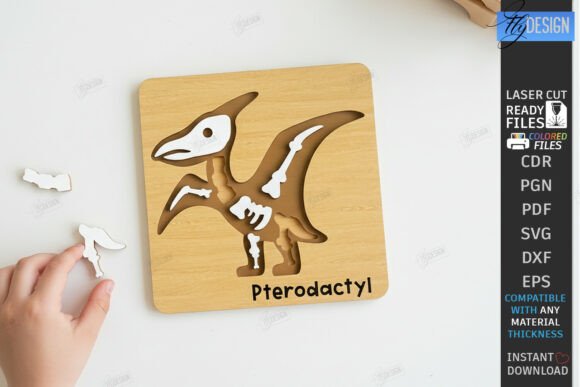 Download Dinosaur Skeleton Puzzle Laser Cut | CNC - Dino Collection