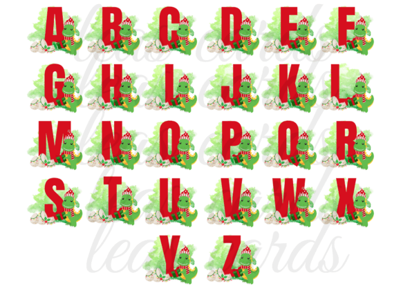 Download Christmas Dinosaur Alphabet Clipart - Dino Collection
