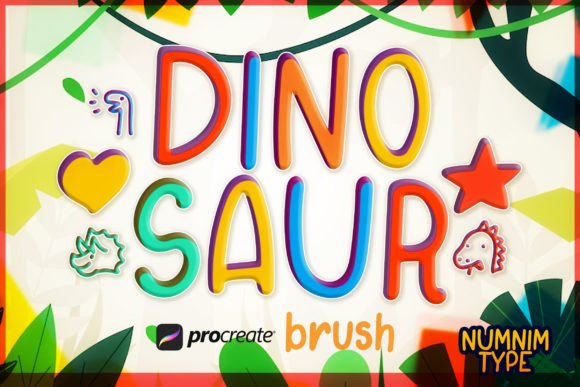 Download Procreate Brush Dinosaur Kids Letter a-Z - Dino Collection