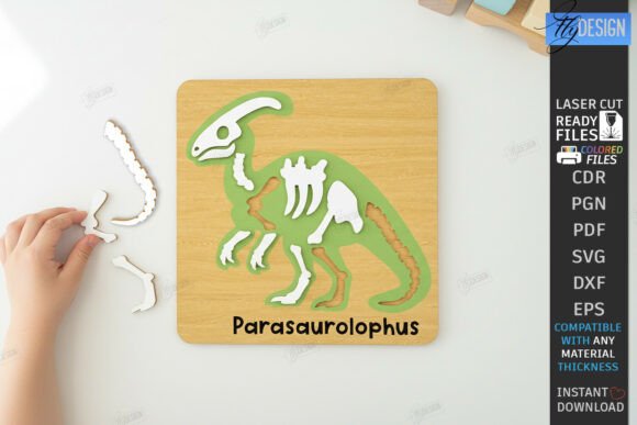 Download Dinosaur Skeleton Puzzle Laser Cut | CNC - Dino Collection
